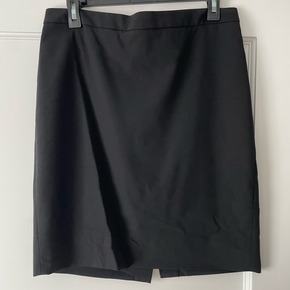 J. Crew Black Wool Pencil Skirt